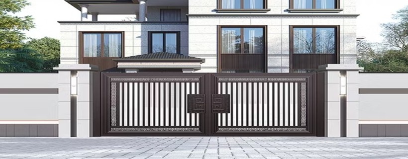 Duplex House Main Gate Border Laser, Tube & Glass Doo