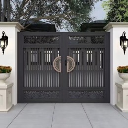 Iron Door Main Gate with Laser  Design